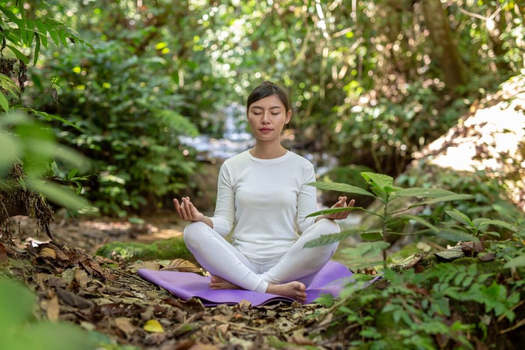mulher meditando floresta 1024x683 - 🌿 Energia da Natureza: Conecte-se &agrave; Fonte de Vida