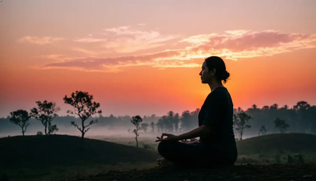 Mantras de Proteção: O Guia Definitivo para Blindar Sua Energia e Elevar Sua Vibração meditacao amanhecer natureza 1 1024x585 - Mantras de Proteção: O Guia Definitivo para Blindar Sua Energia e Elevar Sua Vibração