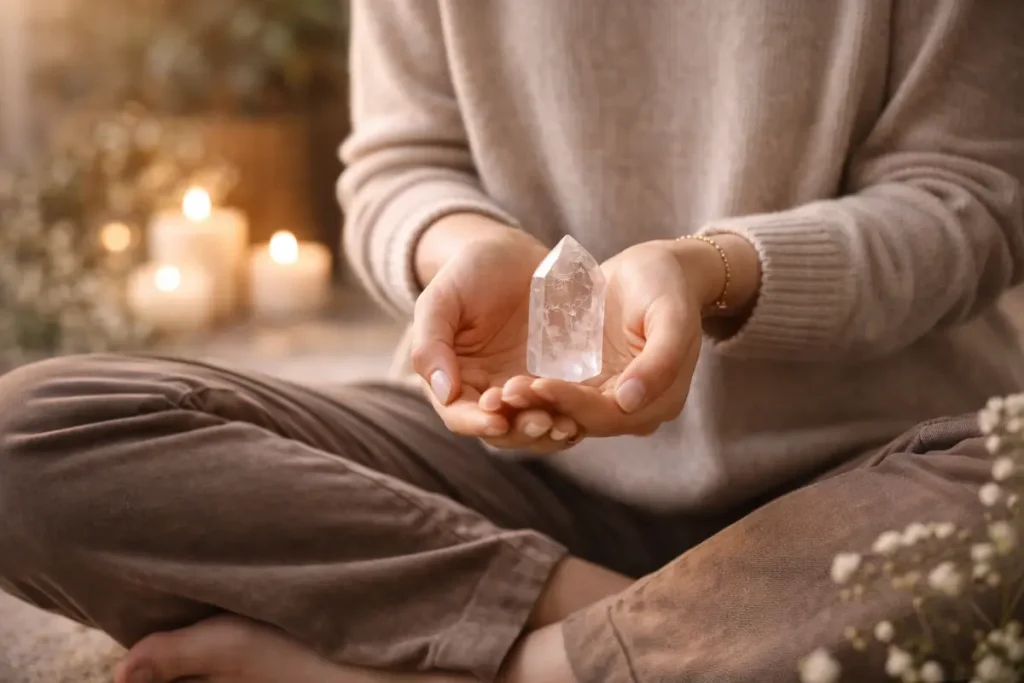 meditacao cristal intencao 1024x683 - Amuletos e talism&atilde;s: O Poder dos Objetos Sagrados na Sua Jornada Espiritual