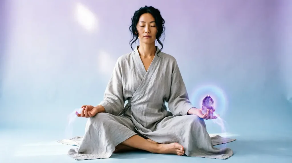 meditacao cristal mao 1024x571 - Como Usar Cristais: O Guia Definitivo para Transformar Sua Energia