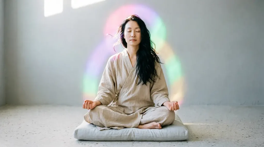 meditacao luz colorida protecao 1024x571 - Cores de Prote&ccedil;&atilde;o: O Poder Transformador das Cores na Sua Blindagem Energ&eacute;tica