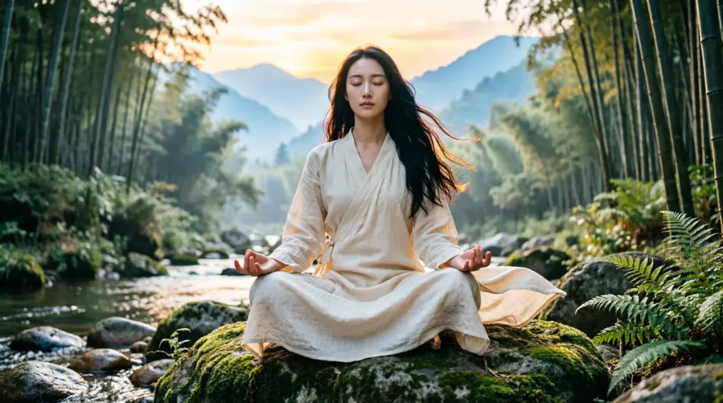 meditacao natureza amanhecer 1 1024x571 - Presen&ccedil;a Plena: O Caminho para uma Vida com Mais Significado e Consci&ecirc;ncia