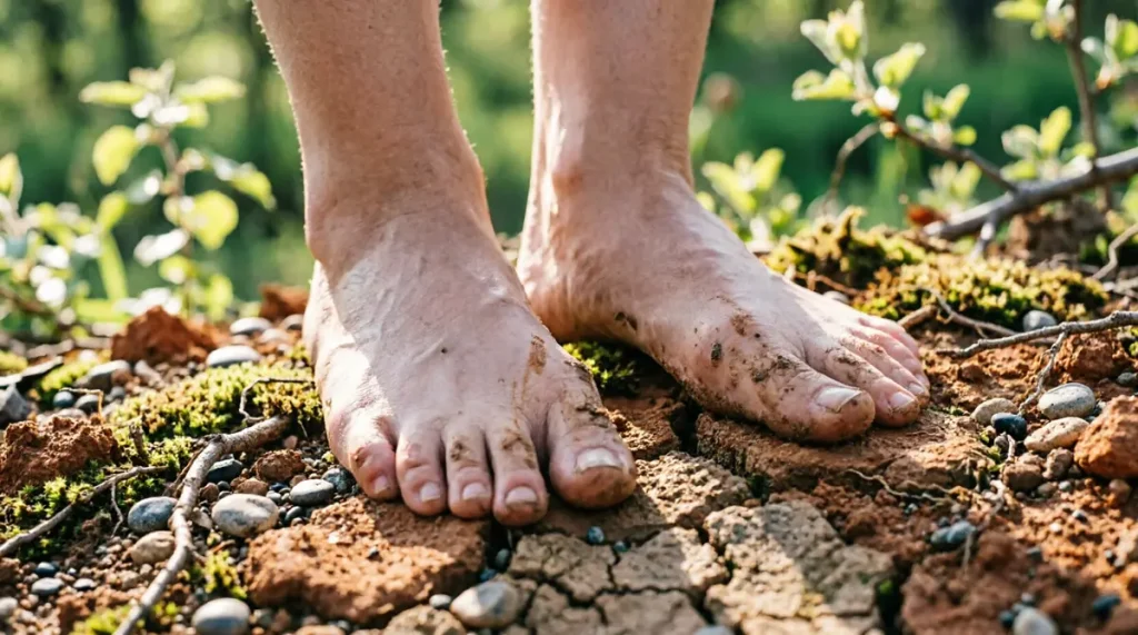 pes descalcos terra 1024x571 - Caminhar Descal&ccedil;o: Uma Jornada de Reconex&atilde;o Espiritual
